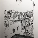 #matera streetlight love. #cityscape #architecture #archidrawing #sketchbook #inktober2017 #inkfeature #pensketch #basilicata... 