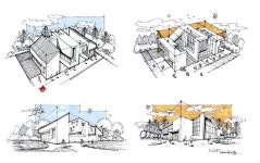 建筑设计手绘에 있는 插本联盟（萌）님의 핀 - 2022 | 스케치