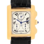 11917 Cartier Tank Francaise Chronoflex 18K Yellow Gold Watch W5000556 SwissWatchExpo | 까르띠에 시계, 까르띠에, 시계