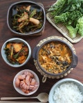 Instagram의 여나테이블✨ 집밥 홈카페님: “_ #시골밥상 오랜만에 집에서 챙겨먹는 밥🍚 열무김치에 강된장이 맛있을 계절이라, 우렁이랑... 