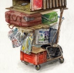 Camino Real, 783 Detail 01 2016 Watercolor on paper 60 x 15 Available at Thinkspace Gallery | 아이디어, 컨셉 아트, 아트