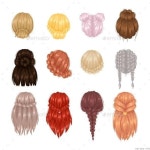 Vector Woman Hairstyle Back View | 헤어스타일, 그림
