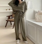 Newcare 여성 골지 츄리닝세트 후드티 바지 가을 홈웨어세트 29,900 원