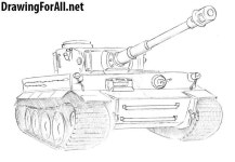 how to draw a tiger tank | 탱크, 총기류, 스케치