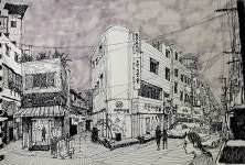 팔달문로3번길과 정조로796번길이 만나는 곳. 그 존재조차 몰랐던 수원의 통닭골목에서 남쪽으로 살짝 벗어... | 풍경 그림, 배경, 스케치