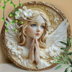 Temu｜20X20cm 둥근 금속 알루미늄 천사 벽 장식 - 기도하는 손, 집, 거실, 커피숍, 사무실, 벽 예술 Temu｜20X20cm 둥근 금속 알루미늄 천사... 