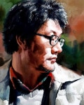 Watercolor portrait painting. 화가 장창익 선생님.” | 수채화 초상화, 수채화 아이...