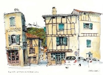 Chris Lee. Drawing from a wobbly stool! | PORTFOLIO | 어반 스케쳐스, 집 그림, 스케치