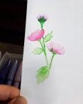 오랜만에 그려보는 플러스펜 수채화 : 네이버 블로그 - 2020 | 꽃 그리는 법, 수채화, 꽃