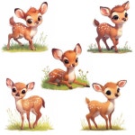 C1110 # 귀여운 아기 사슴 화장실 스티커, 내구성 소재, 홈 벽 장식, 미적 방 장식에 적합