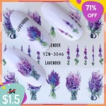 FWC Nail Stickers on Nails Blooming Flower Stickers for Nails Lavender Nail Art Water | 네일아트, 네일