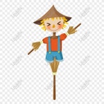 귀여운 허수아비 만화 손으로 그린 공예품