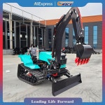 중국 소규모 농장은 기계를 만드는 크롤러 경운기 능선에 농업용 미니 트랙터를 탔습니다.