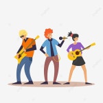 3인조 록 밴드 음악 공연 플랫 스타일, 밴드, 음악, 놀다 PNG, 일러스트 및 벡터 에 대한 무료 다운로드 - Pngtree