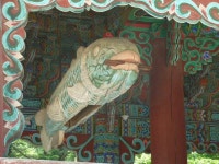 평창 월정사 목어. Wooden Fish in Bhuddist Temple.