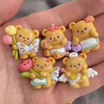 Temu｜Encantos de Resina de Dibujos Animados de Oso Amarillo Lindo para Manualidades DIY - Perfectos para Fundas de Teléfono... 