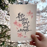 서두연캘리그라피 on Instagram: “ෆ 봄날의 따뜻한 햇살처럼 오늘도 사랑하세요ʚ◡̈ɞ 🌸💕 #캘리그라피#두두캘리#손글씨” | 손글씨... 