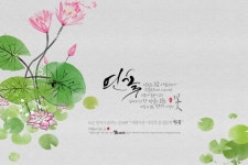 Lotus Beautiful Korean Calligraphy 연꽃 아름다운 한글 캘리그라피