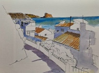 Pin page #urbansketch #pendrawing #landscape #watercolors | 배경, 그림, 수채화