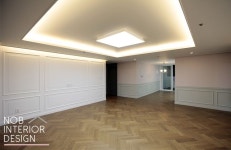 50평대 아파트 인테리어 _ 부천 소사구 범박동 현대 힐스테이트 5단지 51평 리모델링 / 헤링본 마루 , 웨인스코팅 인테리어 시공 사례 | 인테리어... 