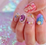 • Nail Design 인어공주🧜🏼♀️ 애리얼 핸드페인팅 네일아트 디자인 : 네이버 블로그 | 네일아트, 인어공주, 네일아트 디자인 • Nail... 
