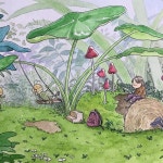 Instagram의 달사람님: “풀숲의 작은 놀이터 #일러스트#illustration#illustrator#illust #수채화#만화#그림... 