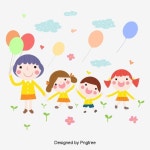 자유형 만화 일러스트 학생 놀이 원 유치원, 학생 클립 아트, 풍선, 색깔 PNG 일러스트 및 PSD 이미지 무료 다운로드 - Pngtree