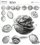 기초디자인 스케치 호두 드로잉 소묘 / 홍대다같이 진석T의 호두 개체 드로잉 in 2024 | Art practice, Drawing reference, Art design