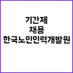 한국노인인력개발원 비정규직 특별한 기회! 기간제 채용 시작 | 대구진