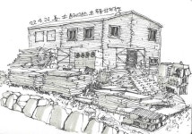 펜드로잉 어반스케치 풍경화 펜화 수채화 어반드로잉 여행드로잉 무릉 제주도 pendrawing urbansketch drawing