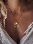 Gold moon necklace,gold layered necklace,boho necklace,gold boho necklace,crescent Moon phases,gold statement necklace,gold... 