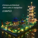 Temu｜한저우 서호 블록, 중국식 건물 시리즈, 성인 대규모 어려운 조립 장난감 할로윈 크리스마스 선물... 