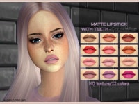 MATTE LIPSTICK WITH TEETH - ColourPop • base game ❤️ • 12 colors ❤️ • HQ texture ❤️ • Works with all skins... 