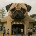 [PUG]どのパグ・パビリオンに行きたいですか？ (Which Pug Pavilion would you like to visit?) ※3枚目はごんたまがモチーフに... 