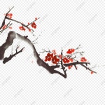 중국 일러스트 전통 수묵화, 지점 클립 아트, 지점, 매화 PNG 일러스트 및 PSD 이미지 무료 다운로드 - Pngtree