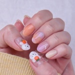 홍대네일 네일식스 ▫️공식계정 on Instagram: “ɴᴀɪʟ sɪx 뀰뀰 퐁당 뀰곰🍊 by_수민... 