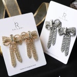 [신디샵] 은침 큐빅 리본 볼드 드롭 귀걸이 ₩6,500 (With images) | Place card holders, Cards, Card holder