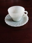 Vintage Jadeite Swirl Cup And Saucer Excellent Condition | 유리