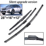 푸조 3008 Mk2 2017 - 2023 앞 유리 윈드 스크린 창 브러시 28 + 16 + 12 전면 및 후면 와이퍼 블레이드 세트 자동 업그레이드