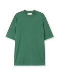 2way rib mock neck t-shirt green | 캐주얼