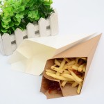 11.71US $ |50pcs Creative Cone Shape Bag Disposable French Fries Box Waterproof And Anti-Oil Food Grade Kraft Paper Box Fried... 