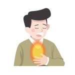소화불량 남성 삽화 일러스트 ai png 다운로드 download Illustration of a man with indigestion