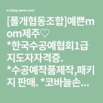 [폴개협동조합]예쁜mom제주♡ *한국수공예협회1급지도자자격증. *수공예작품제작,패키지 판매. *코바늘손뜨개&마크라메원데이,정규반,취미반... 