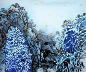 張柱鳳 on Instagram: “#이정 장주봉#채묵화 #현대산수화... 청산 #채묵화 #墨彩画 #彩墨山水 #彩墨画 #彩墨#장주봉#이정장주봉” | Artwork... 