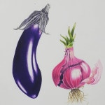 #aubergine&red onion #botanical #botanicalart #drawing #colorpencil #보타니컬아트 #보타니컬 #색연필화 #드로잉