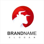 황소 로고 템플릿 소와 농장 기호 | 프리미엄 벡터