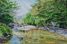 #수채화기초 #풍경화 #계곡그림 #청정계곡 #물그림자 #자연 #숲 #watercolorlandscapepaintig #naturepainting #forestpainting
