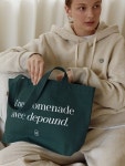 [W CONCEPT] [DEPOUND드파운드]promenade bag (L) - green | Chanel deauville tote bag, Tote bag, Coach horse and carriage tote