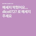 메세지 막혔어요... dico0727 로 메세지 주세요