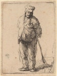 Ragged Peasant with His Hands behind Him, Holding a Stick | 인물화, 파스텔, 사람
